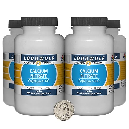 Calcium Nitrate / 2 Pounds / 4 Bottles / 99% Pure Reagent Grade/Prills