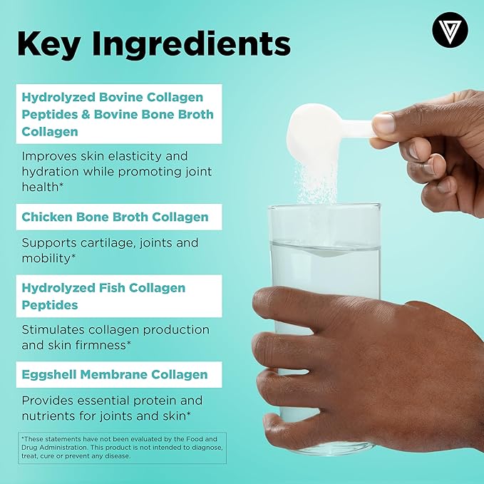 Vital Vitamins Multi-Collagen Powder 30 Servings + Hyaluronic Acid Capsules 60 ct