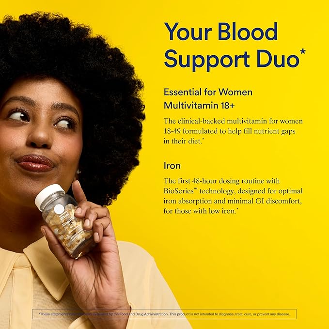 Ritual Blood Support Duo New 48-Hour Iron BioSeries™ and Essential Multivitamin for Women 18+ to Support Foundational Health* 30 Days Supply