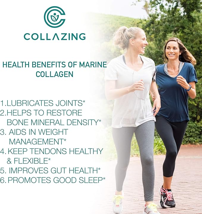 Alaskan Wild-Caught Marine Collagen Peptides with Hyaluronic Acid &amp Vitamin C - Supports Skin Hair Nails Joints &amp Bones - Type 1 &amp 3 Collagen for Women &amp Men - 120 Powder Capsules