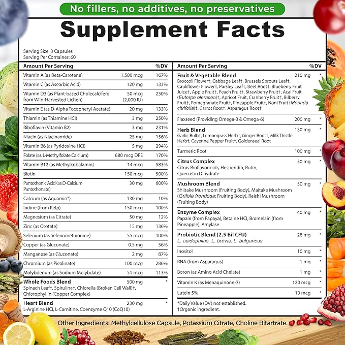 SUPPLEMENTS STUDIO Vegan Bone Immune &amp Energy Support Trio – Whole Food Multivitamin with Iron + Women’s Multivitamin with Iron &amp Plant-Based Calcium Magnesium Complex with D3 K2 and Turmer