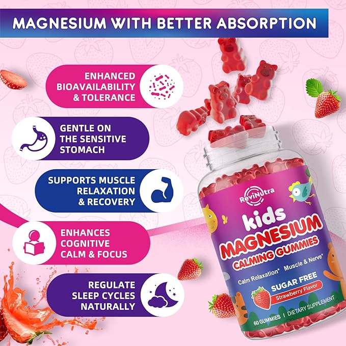Magnesium Glycinate Supplements - Magnesium Gummies &amp Liquid Drops for Kids Adults
