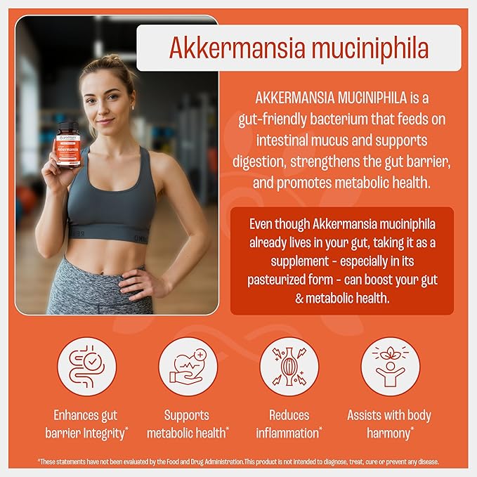 Akkermansia Muciniphila Probiotic Supplement - 20 Billion CFU | 30 Veg Capsules | Prebiotic + Probiotic + Postbiotic Blend | Increases GLP-1 Production | Supports Digestion &amp Gut Health