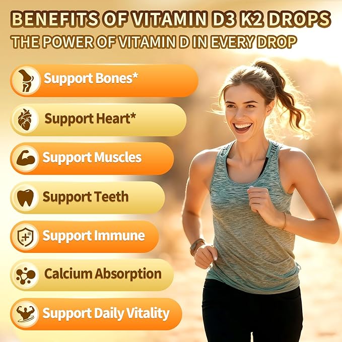 Vitamin D3 K2 Drops + 1000mg Magnesium Complex for Women