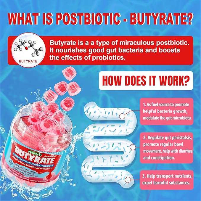 Kids Multivitamin Gummies with Iron + Butyrate Gummies with Probiotic + Prebiotic + Postbiotic