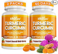 5 in 1 Turmeric Curcumin Softgels 2000mg with Milk Thistle Seed Extract &amp Black Pepper Ginger Root - Immune Liver Support - 95% Curcuminoids - Turmeric and Ginger Supplement Softgel Capsules