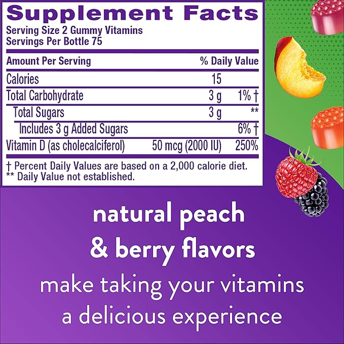 Vitafusion Extra Strength Melatonin Gummy Vitamins 5mg 120 ct Gummies &amp Vitamin D3 Gummy Vitamins for Bone and Immune System Support