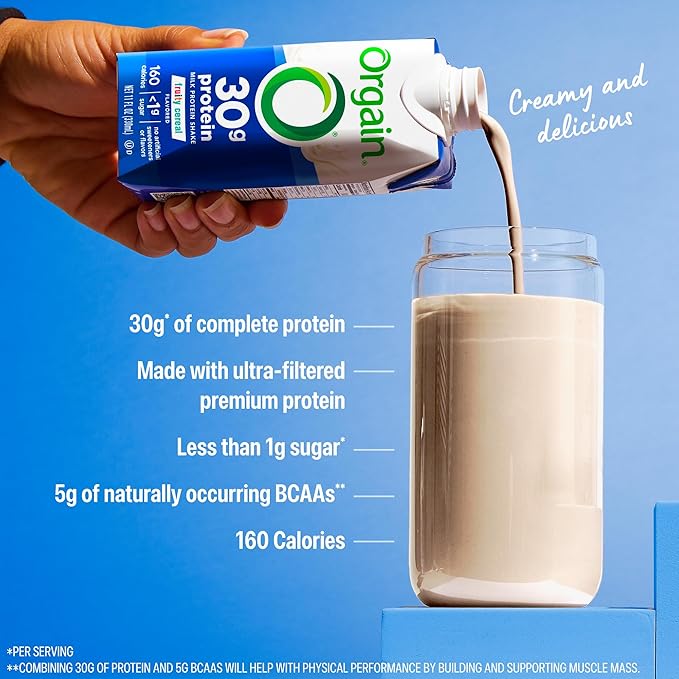 Orgain 30g High Protein Shake Dairy Isolate Milk Protein Fruity Cereal 5g BCAAs &lt1g Sugar Per Serving Meal Replacement Ready to Drink Keto Friendly Gluten-Free 11 Fl Oz (Pack of 12)