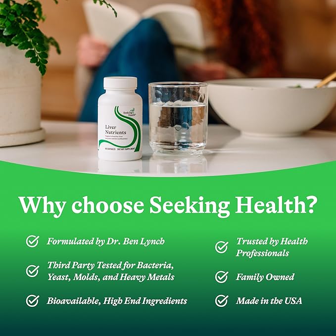 Seeking Health Liver Nutrients - Health Supplement for Glutathione Production Support - Liver Cell Function Support with Milk Thistle Alpha-Lipoic Acid &amp N-Acetyl-L-Cysteine - 60 Capsules