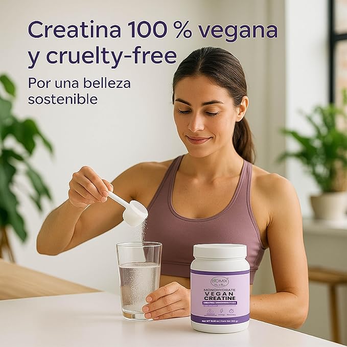 BIOMIX HEALTH &amp BEAUTY Premium Vegan Micronized Creatine Monohydrate — 300 g (60 Servings) — Gluten-Free Non-GMO Ultra Absorption