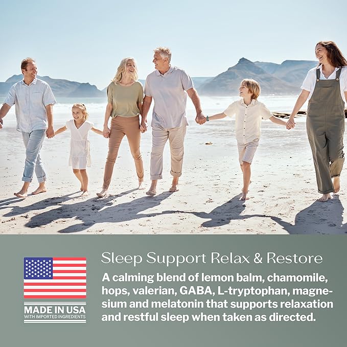 SugarMD Sleep Support Supplement – 60 Sleep Capsules with Lemon Balm Valerian Root Hops Extract Chamomile Extract &amp BioPerine – Non-GMO &amp Gluten Free – Sleep Supplememts for Adults (30-Day