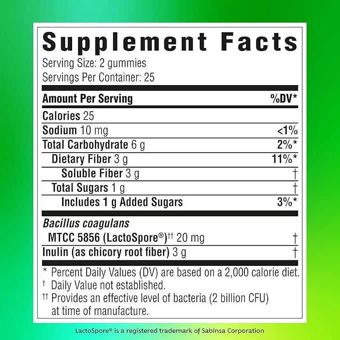 Benefiber Prebiotic Fiber Supplement Gummies with Probiotics for Digestive Health Assorted Fruit Flavors - 50 Count