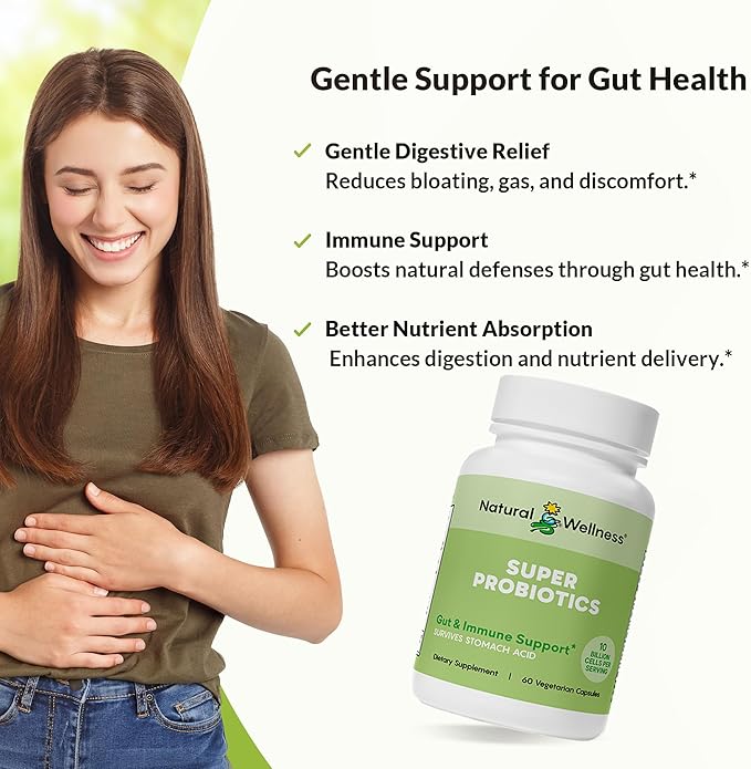 Natural Wellness Super Probiotics and Milk Thistle Bundle Detox &amp Repair Supplement Non-GMO 10 Billion CFUs for Digestive &amp Immune Health | Non-GMO 30-Day Supply