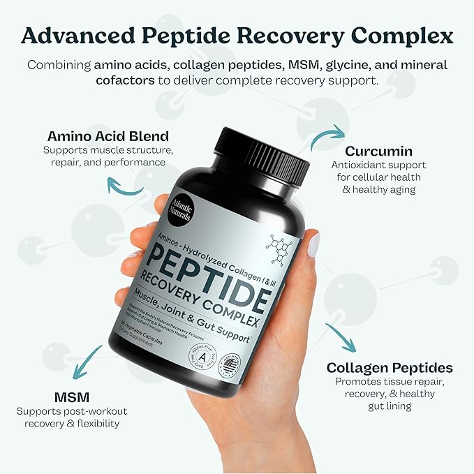 Peptide Recovery Complex – Advanced 157 Recovery Blend | Collagen Peptide Amino Support Formula for Muscle Joint &amp Tissue Health | Post-Workout Recovery &amp Flexibility Support | 90 Capsules
