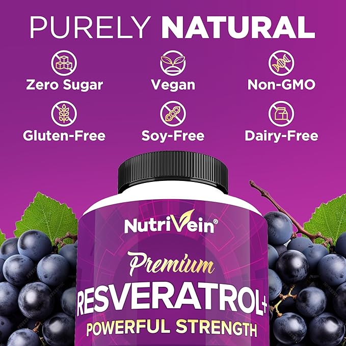 Nutrivein Premium Ashwagandha Capsules &amp Resveratrol Supplement Bundle: High-Absorption Resveratrol Capsules and Ashwagandha Supplements for Balance Vitality &amp Repair