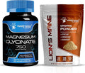 WELLNESS LABSRX Magnesium Glycinate Capsules 750mg - Lions Mane Powder 2000mg | Bundle
