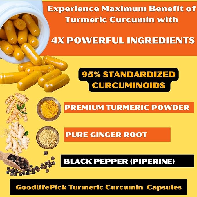 Turmeric Curcumin &amp Moringa Pack of 2. Turmeric with Ginger 95% Standardized Curcuminoids &amp Black Pepper + Pure Moringa Oleifera 90 + 90 Capsules. All Natural Non-GMO Vegan No Filler No S