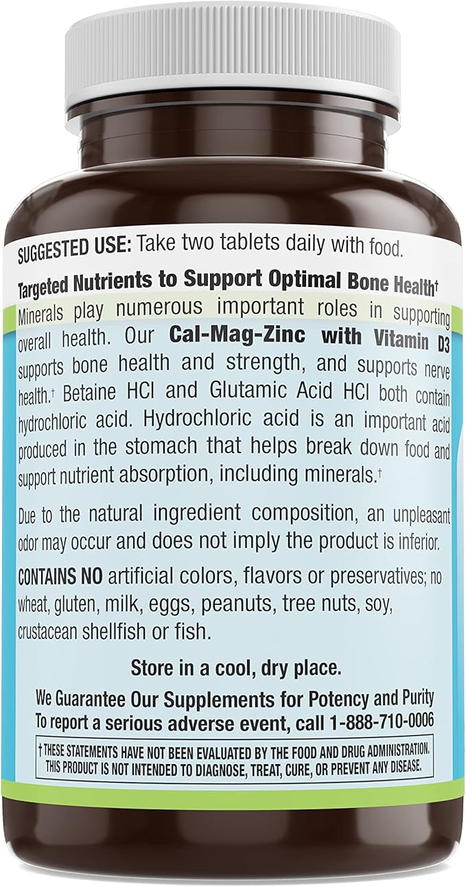 Livamed - Chelated Cal-Mag Plus Betaine HCl Veg Tabs 250 Count