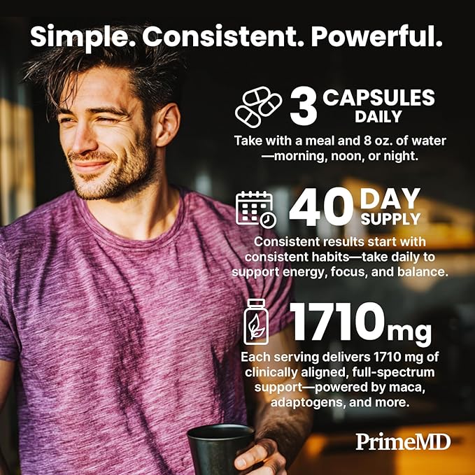 6-in-1 Organic Maca Root Ashwagandha Capsules 1710mg with DHEA and Black Pepper Fruit Extract for Women and Men - Black Maca Supplement for Stamina Bone and Mood Support Supplement 120ct (Pack of 2)