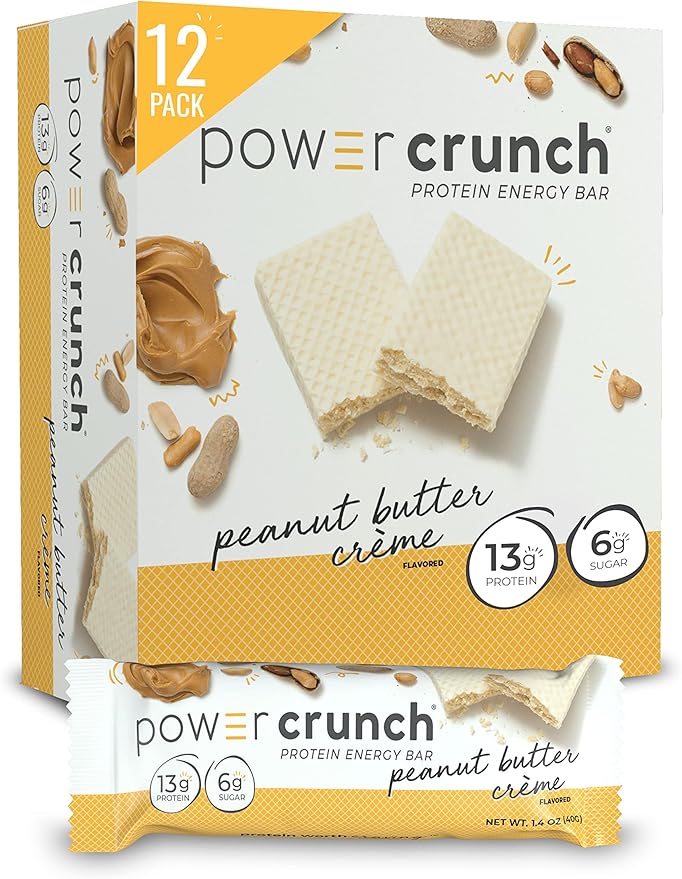 Power Crunch Protein Wafer Bars High Protein Snacks Peanut Butter Crème and Strawberry Crème 1.4 Ounce (12 Count) Bundle