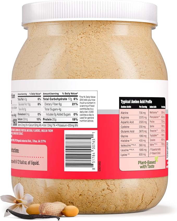 PB2 Performance Peanut Plant Based Vegan Protein Powder | 20g Complete Protein No Added Sugar Prebiotic Fiber | Dairy Free Certified Vegan Non-GMO Gluten Free [Peanut w/Madagascar Vanilla 2LB]