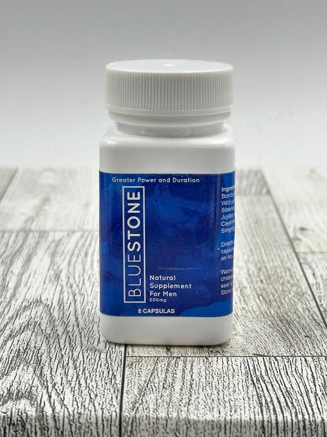 Generic Bluestone Capsulas Frasco de 8 capsulas para energia y Vigor Ingredientes Naturales Pack 1