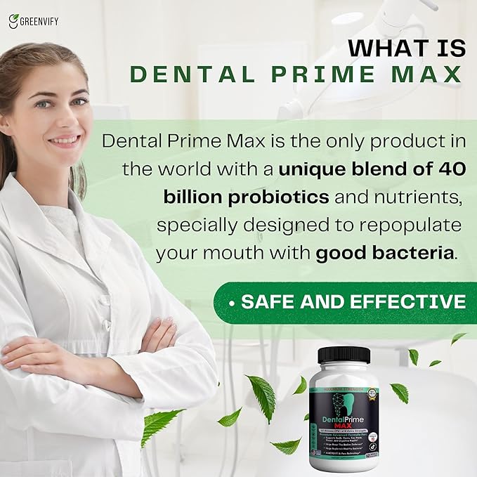 DentalPrime MAX Probiotic Supplement 40 Billion CFU MAKTREK Bi-Pass Technology 60 Capsules 30-Day Supply (1)