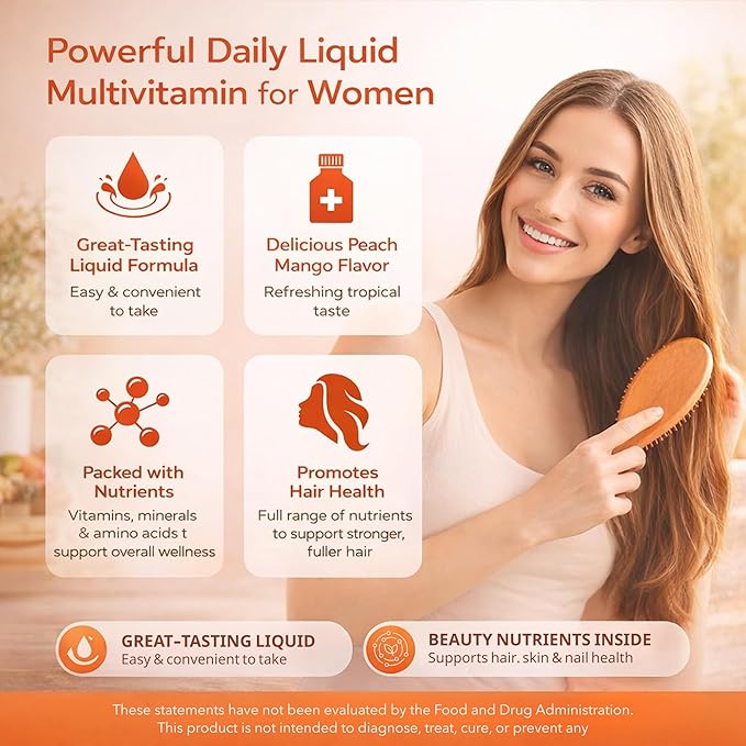 Liquid MultivitaminHair GrowthSupport Healthy SkinPromote ThickerFuller HairReduce Wrinkles &amp Fine Lines15.22 fl oz / 450ml