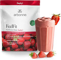 Arbonne FeelFit Pea Protein Powder – Strawberry Flavored Vegan Protein Powder – Plant-Based Nutrition Supplement for Smoothies Shakes &amp Post-Workout Recovery Support – 30 Servings
