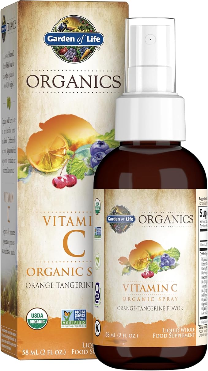 Garden of Life Organic Vegan Vitamin D3 1000 IU Liquid Spray with Vitamin C and Omegas Immune and Skin Health Support