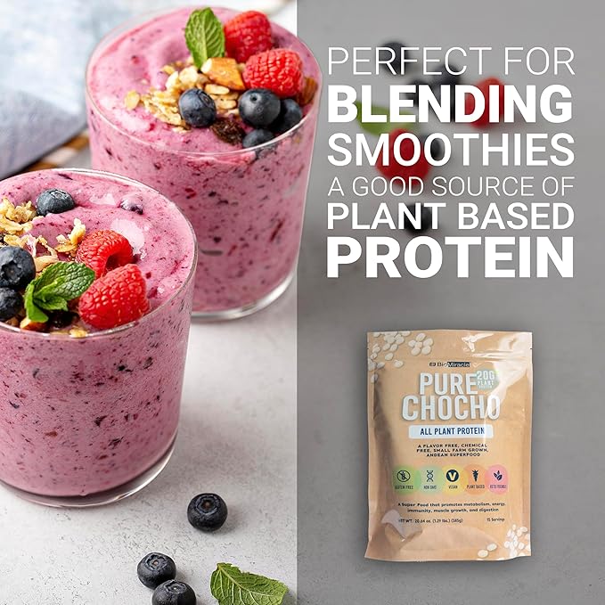 BioMiracle Hydrolyzed Pure Chocho All Plant Protein Gluten Free Non-GMO Vegan Plant-Based Keto Friendly (15 Servings) - 20g