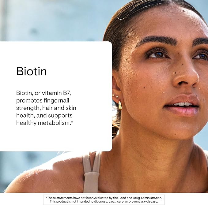 THORNE - Biotin - Vitamin B7 Supplement for Healthy Hair Nails Skin &amp Metabolism - Supports Nerve Health* - Third-Party Certified - Gluten Dairy &amp Soy-Free - 60 Capsules
