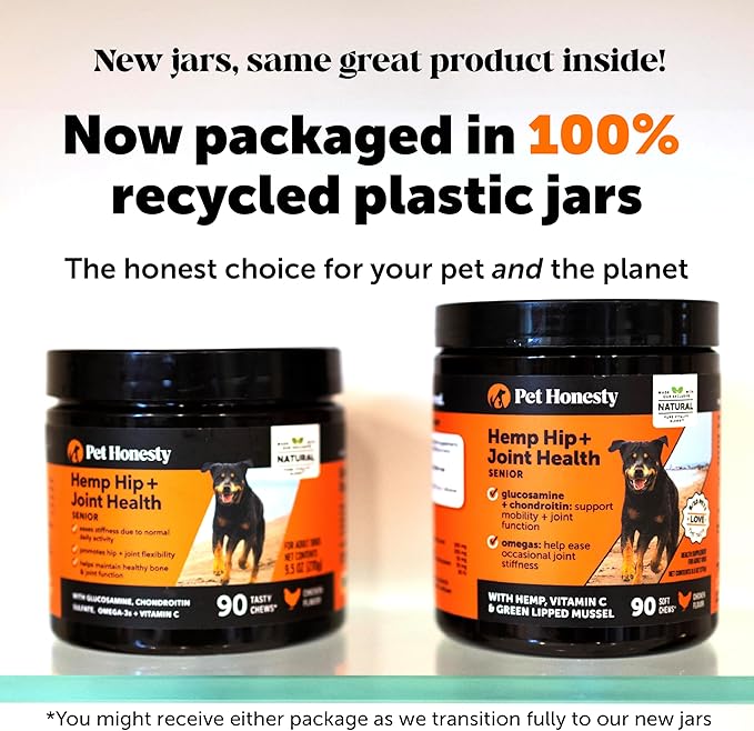 Senior Hemp Hip and Joint Supplement for Dogs - Glucosamine Chondroitin MSM &amp Green Lipped Mussel - Relief for Joint Stiffness Advanced Strength Mobility Support for Senior Dogs (Chicken 90 Ct)