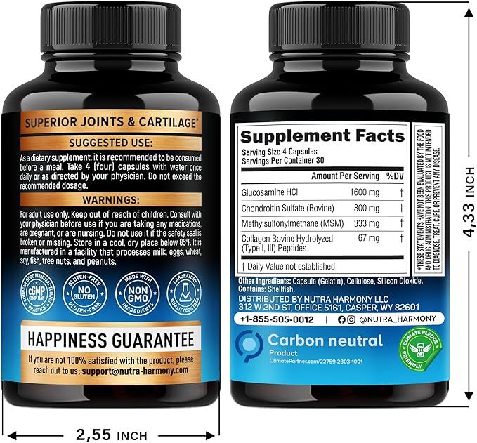 NUTRAHARMONY Glucosamine Chondroitin &amp Collagen Peptides Capsules