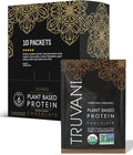 Truvani Vegan Pea Protein Powder | Chocolate | 20g Organic Plant Based Protein | Single Serving Travel Packets | 10 Servings | Keto | Gluten &amp Dairy Free | Low Carb | No Added Sugar