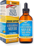 Natural Path Silver Wings Colloidal Silver 500ppm Immune Support Supplement 4 fl. oz. Dropper