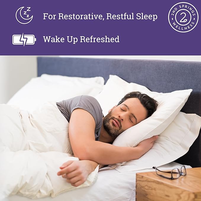 Sleep Well Calmness &amp Relaxing Support Formula - Powerful Blend with Magnesium L-Theanine GABA and Melatonin - Enhances Relaxation + Promotes Healthy Sleep Patterns - 60 Capsules