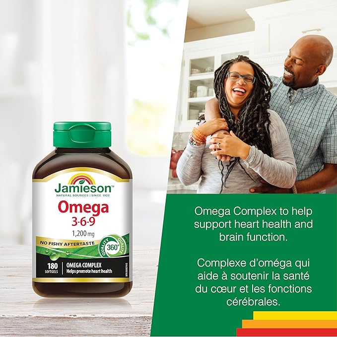 Jamieson No Fishy Aftertaste Omega-3-6-9 SoftGels 180 Count