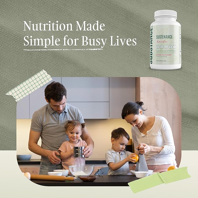 SUBSTANCE. - Nature's Sustenance Daily Greens Daily Fruit and Veggies Supplement - Enhance Energy Mental Clarity - Fruits and Vegetables Supplements - US Made Vegan-Friendly - 30 Servings.