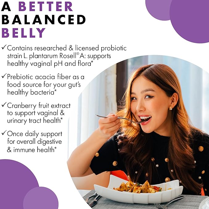 BlueBonnet Nutrition Women’s Probiotic 35 Billion CFU^ Shelf Stable - Urinary Tract Vaginal pH Digestive Immune* - Prebiotic and Cranberry - Non-GMO Free of Dairy Gluten &amp Soy - 30 Servings