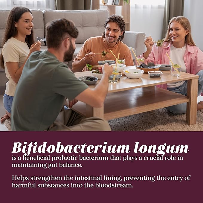B-Longum Probiotic for Digestive and Immune Health Probiotics for Women &amp Men Helps Good Bacteria with Our Strain Bifidobacterium Longum 25 Billion - 60 Veggie Capsules