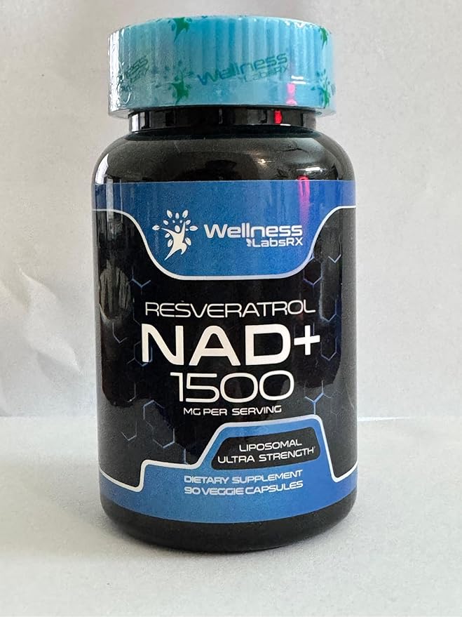 WELLNESS LABSRX Liposomal NAD Supplement 1500mg - USA Made NAD Resveratrol Supplement for Women and Men NAD+ Support Cellular Health Energy &amp Anti Aging - 6 Pack