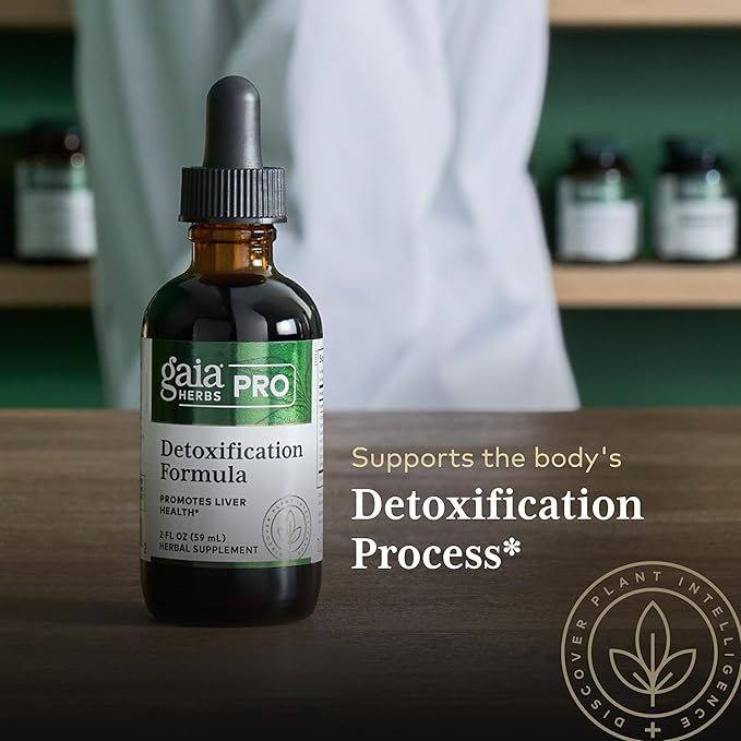 GAIA HERBS PRO Detoxification Formula - Supports Liver Health &amp Detoxification* - Milk Thistle Yellow Dock &amp More - 2 fl oz (30 Servings)