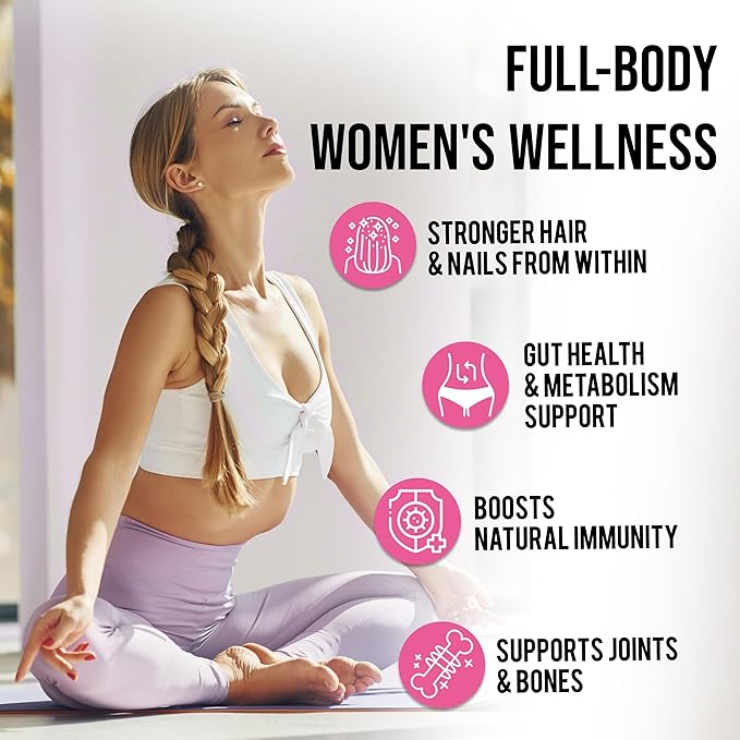 Collagen for Women – Hydrolyzed Multi Collagen Peptides Types I II III V &amp X – Collagen Supplement with Vitamin C Biotin &amp Hyaluronic Acid – Grass Fed Non-GMO 240 Capsules