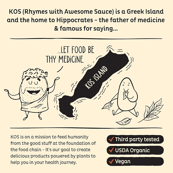 KOS Vegan Protein Powder Salted Caramel Coffee - Low Carb Pea Protein Blend Organic Plant Superfood Rich in Vitamins &amp Minerals - Keto Dairy Free - Meal Replacement for Women &amp Men - 15 Ser