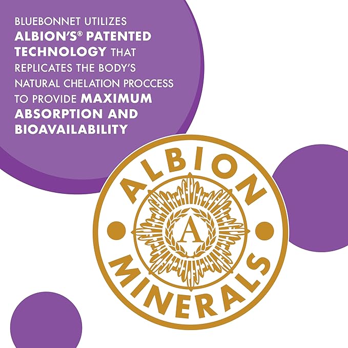 Bluebonnet Nutrition Albion Chelated Magnesium Vegetable Capsule 200 mg Stress Relief Vegan Non GMO Gluten Free Soy Free Milk Free Kosher 120 Vegetable Capsule 2 Month Supply