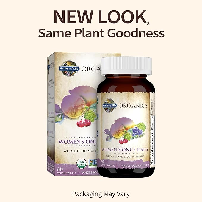 Garden of Life Omega-3 Fish Oil 1290mg EPA+DHA+DPA 180 Softgels &amp Once Daily Organic Whole Food Multivitamin for Women 60 Tablets