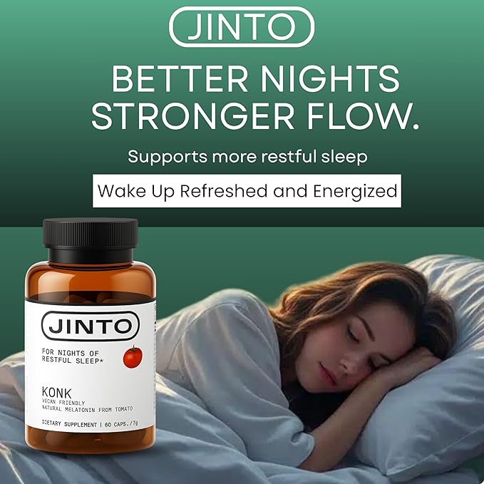 JINTO Melatonin Sleep Capsules - Natural Sleep Aids for Adults with Melatonin 60mg and Magnesium Glycinate 58mg Sleep Aid with Passion Flower L Theanine Valerian Root 60 Capsules