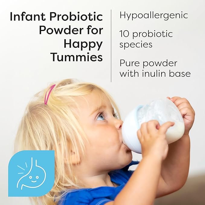 Klaire Labs SFI Health Ther-Biotic Baby Probiotic Powder - Probiotics for Kids with 10-Strains - 5 Billion CFU Infant Probiotic for Digestive Health and Immune Support (120 ct)