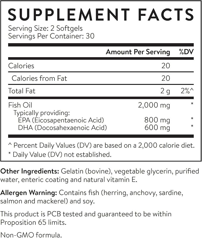 Essential Stacks Smart Omega 3 - Burpless Fish Oil - 1400mg EPA DHA Per Serving Enteric Coated (60 Capsules)